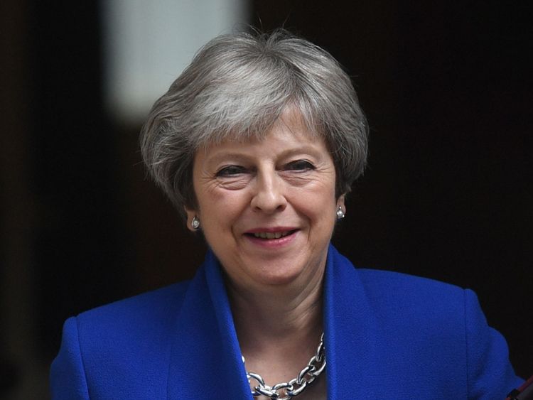 Prime Minister Theresa May leaves 10 Downing Street, London, for the House of Commons to face Prime Minister&#39;s Questions