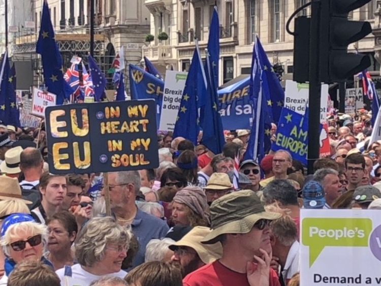 People travelled to London from all over the UK to attend the march, organised by People&#39;s Vote UK, on the second anniversary of the EU Referendum.