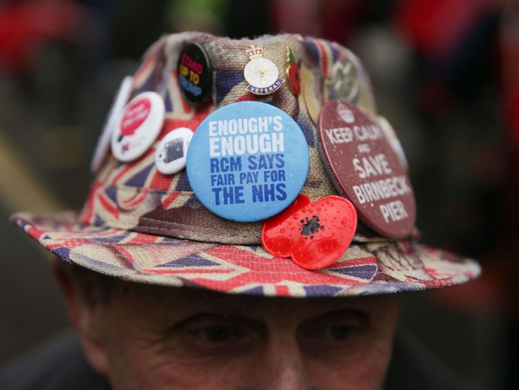 NHS workers attended the march