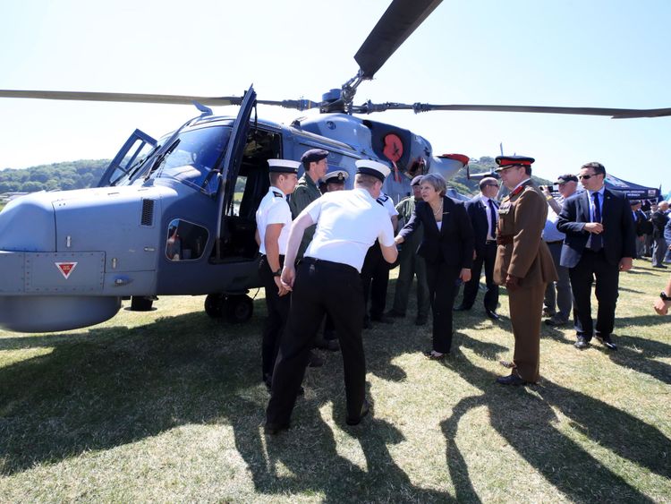 Prime Minister Theresa May meets members of the Armed Forces 