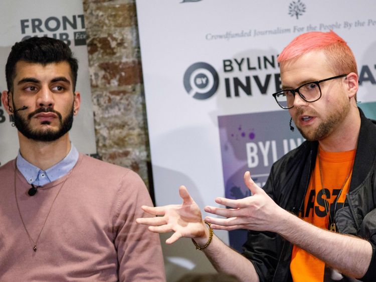 Whistleblowers Shahmir Sanni (L) and Christopher Wylie