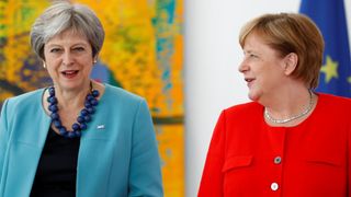 German Chancellor Angela Merkel receives Theresa May in Berlin