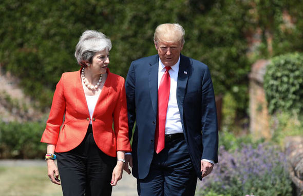 Tory party chaos: May and Trump 