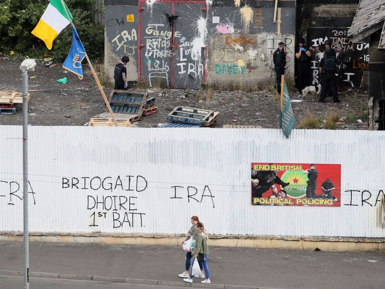 Youths in the city&#39;s Bogside threw petrol bombs at police and random passing vehicles and also lit a fire on a main flyover