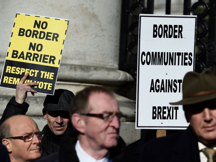 Anti-Brexit campaigners are rallying against a hard border