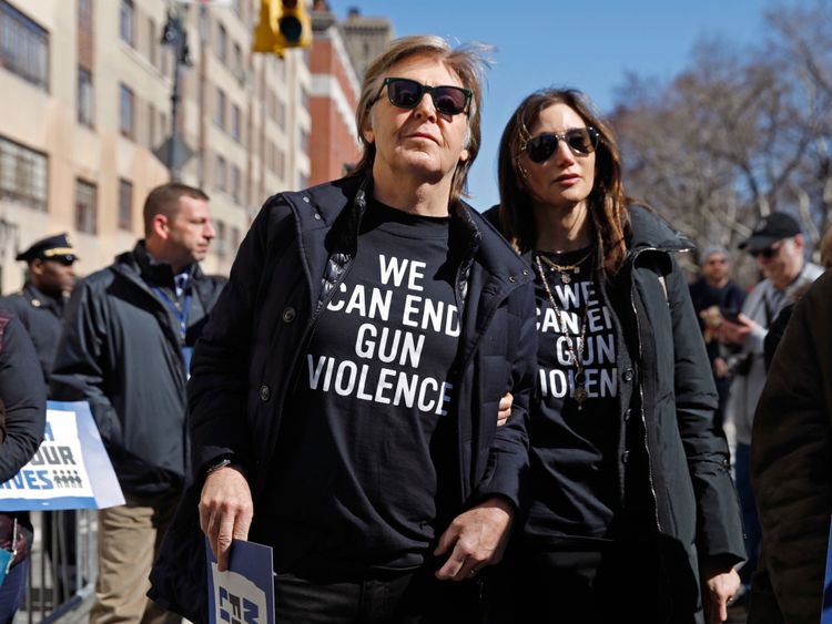 Paul McCartney joined the march in New York City