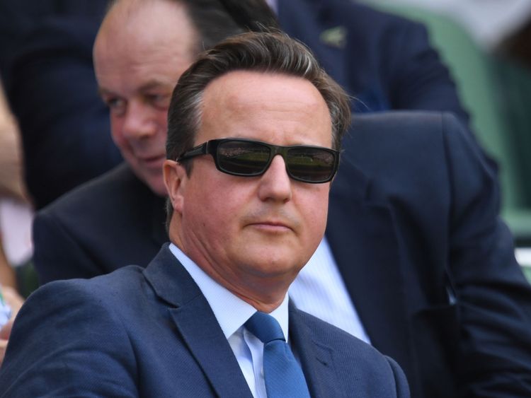 David Cameron was spotted enjoying himself at Wimbledon on Friday