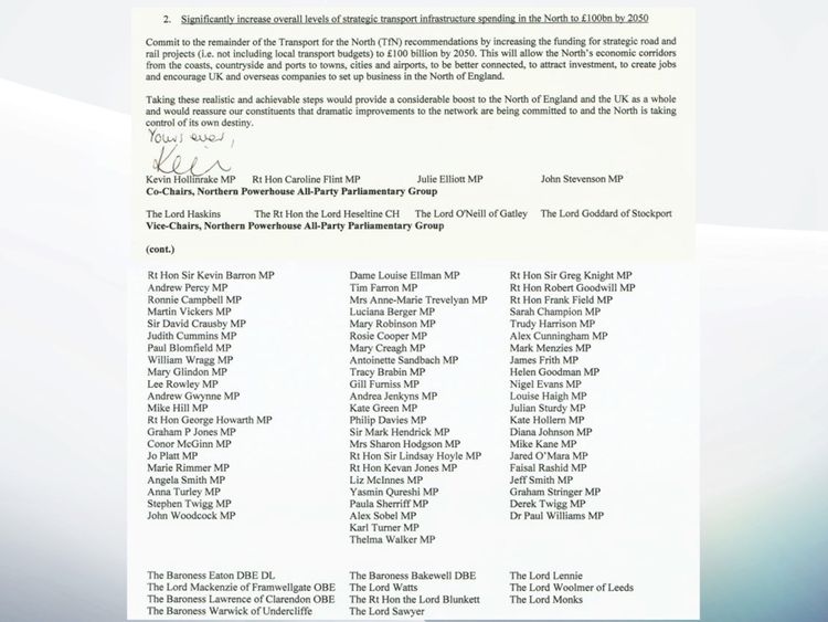 The letter was signed by 69 MPs and 15 peers