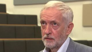 Jeremy Corbyn rolls his eyes as he is asked about his attendance at a Palestinian memorial 