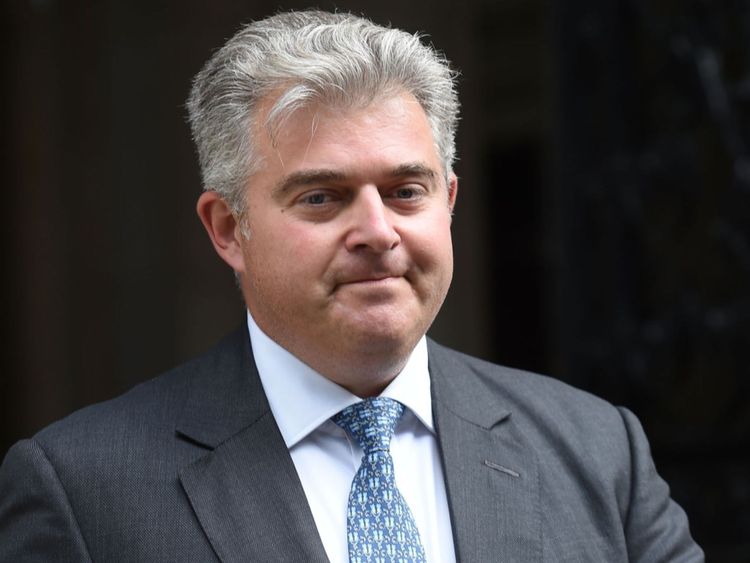 Conservative Party Member of Parliament for Great Yarmouth Brandon Lewis arrives at Downing Street in London.
