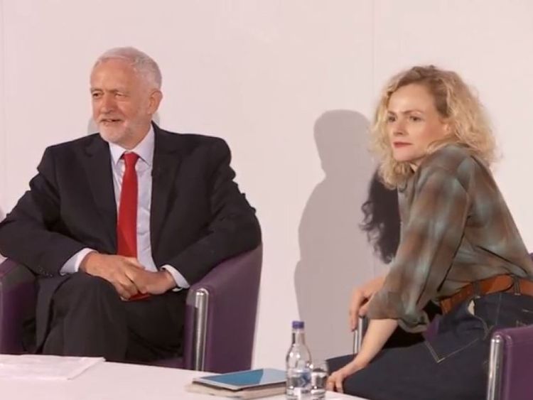 Jeremy Corbyn was quizzed by actress Maxine Peake