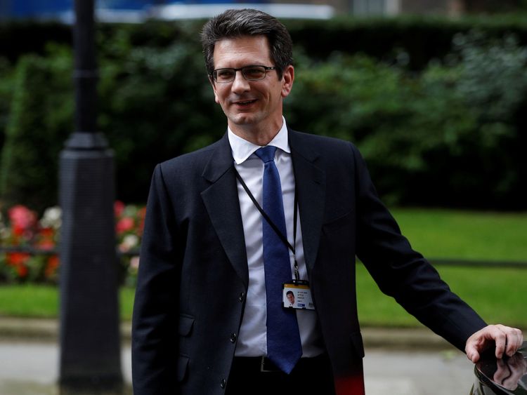 Steve Baker, a Minister at the Department for Exiting the European Union, leaves Downing Street