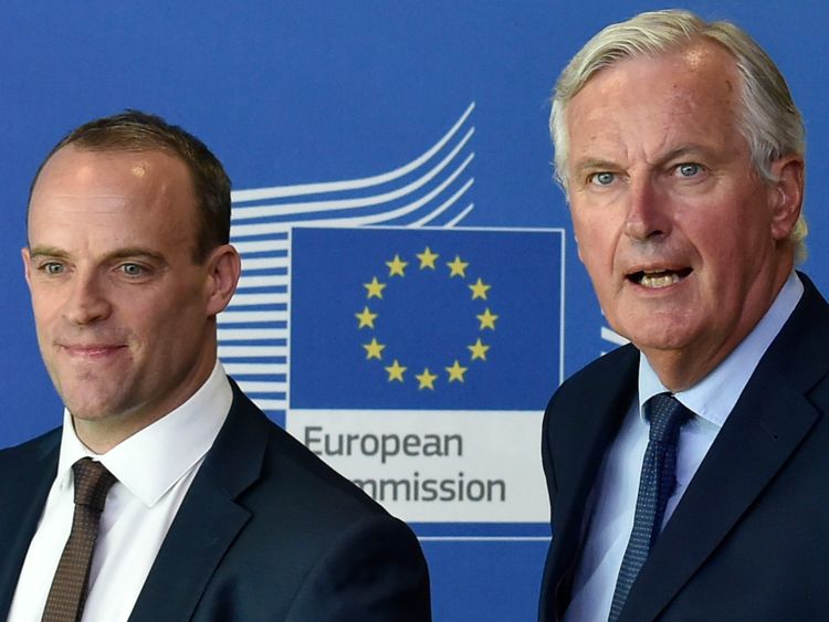 Dominic Raab and Michel Barnier