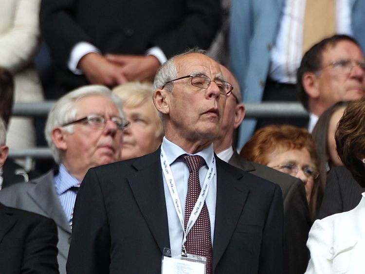 Stoke City Chairman Peter Coates in the stands