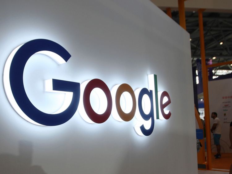 This photo taken on August 23, 2018 shows the Google logo on display at the Smart China Expo at Chongqing International Expo Center in southwest China&#39;s Chongqing. (Photo by STR / AFP) / China OUT (Photo credit should read STR/AFP/Getty Images)
