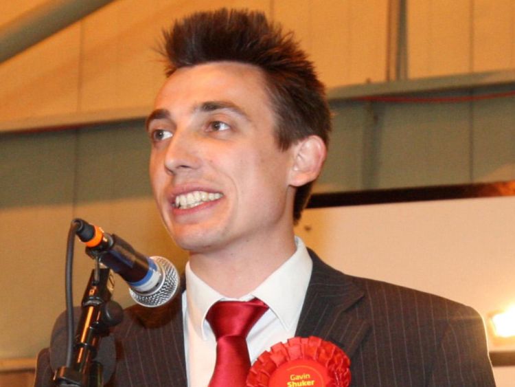 Labour Parliamentary Candidate for Luton South Gavin Shuker speaks after winning the seat Luton South at Luton Regional Sports Centre in Luton, Bedfordshire.
