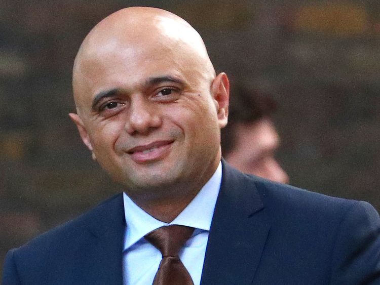 Home Secretary Sajid Javid arrives in Downing Street