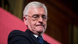 LONDON, ENGLAND - MARCH 09: Labour Party Shadow Chancellor John McDonnell whilst delivering a pre-spring statement on March 9, 2018 in London, England. The government will respond to the forecast from the Office for Budget Responsibility in a spring statement on March 13, 2018. (Photo by Chris J Ratcliffe/Getty Images)
