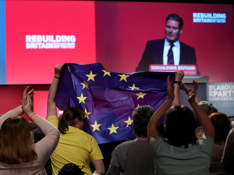 Sir Keir Starmer speaks at the Labour Party conference in Liverpool