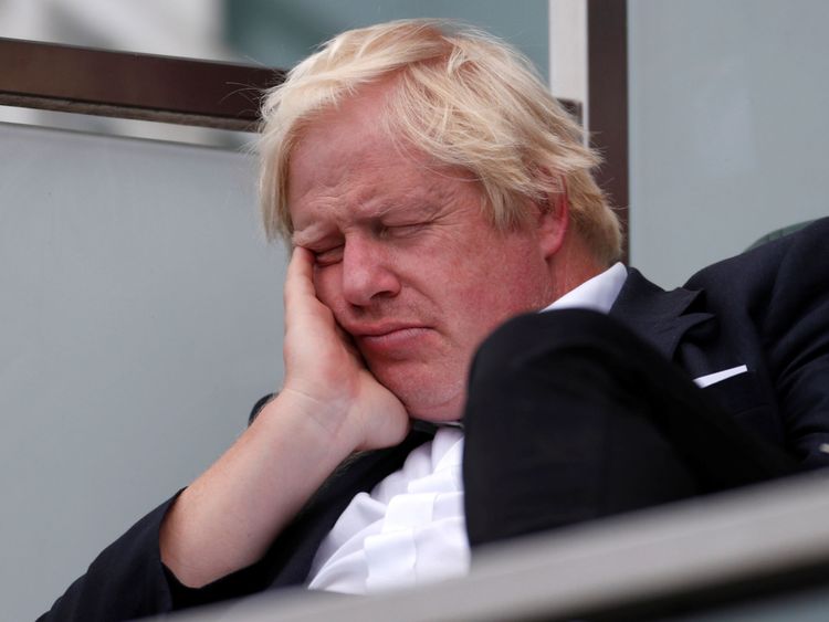 Boris Johnson appeared to doze off at one point