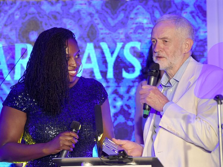 Labour MP Dawn Butler with Labour leader Jeremy Corbyn in June
