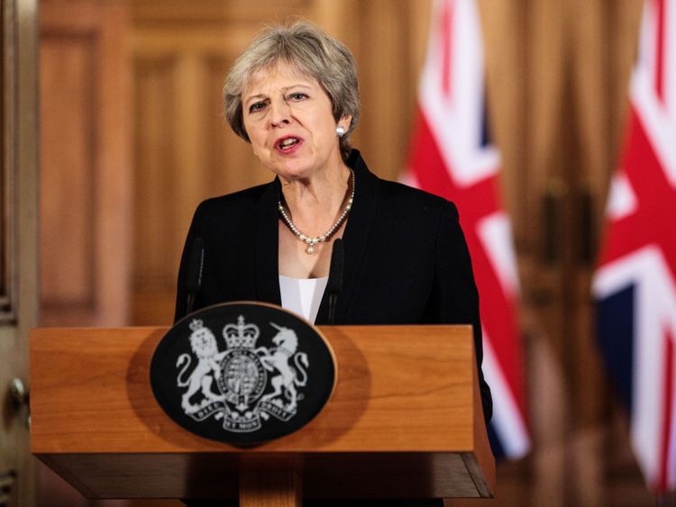 Theresa May makes a statement on Brexit negotiations with the European Union at Number 10 Downing Stree