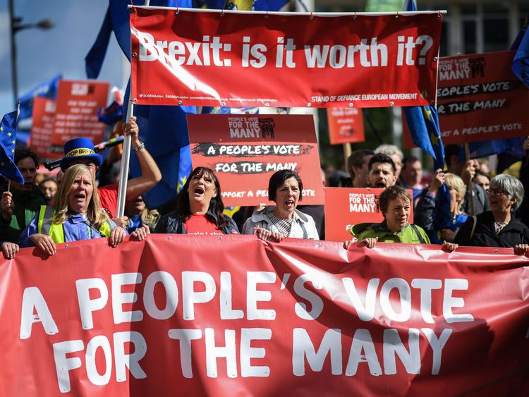 Anti-Brexit campaigners call for a people&#39;s vote in Liverpool