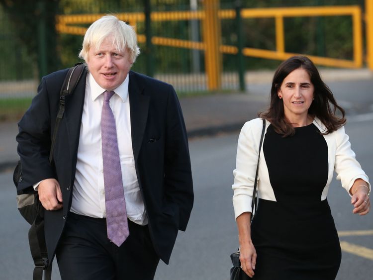 Boris Johnson arrives at Ruislip High School on September 12, 2014 