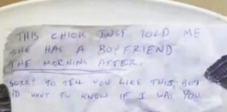 Cheating girlfriend exposed after man she hooks up with leaves sneaky note for her boyfriend